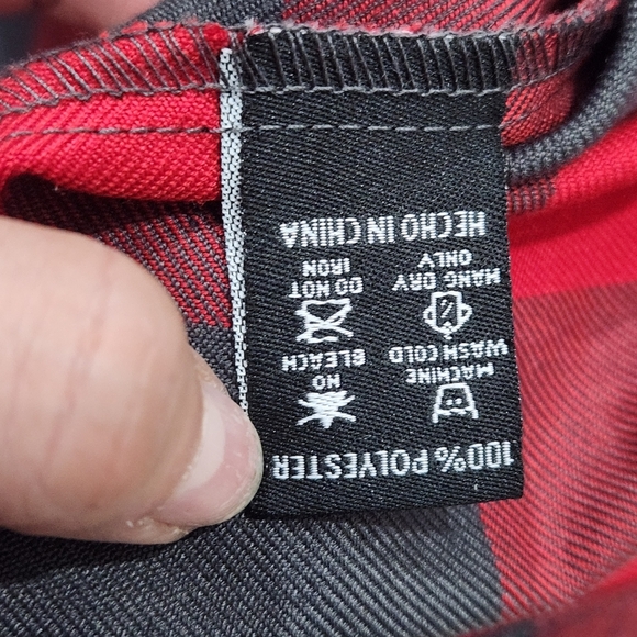 DIXXON Women's Flannel Shirt Fifty Fifty Button Down L/S Red Buffalo Plaid Small - Picture 7 of 8